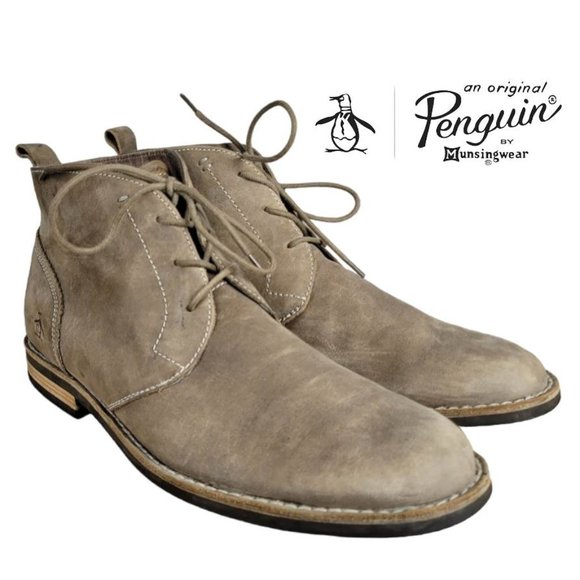 ORIGINAL PENGUIN Monty Leather Chukka Boots Men's Sz 15 - SHIITAKE - Picture 1 of 11